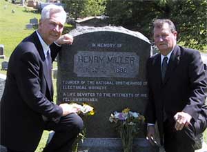 IBEW Leadership visits Henry Miller resting place